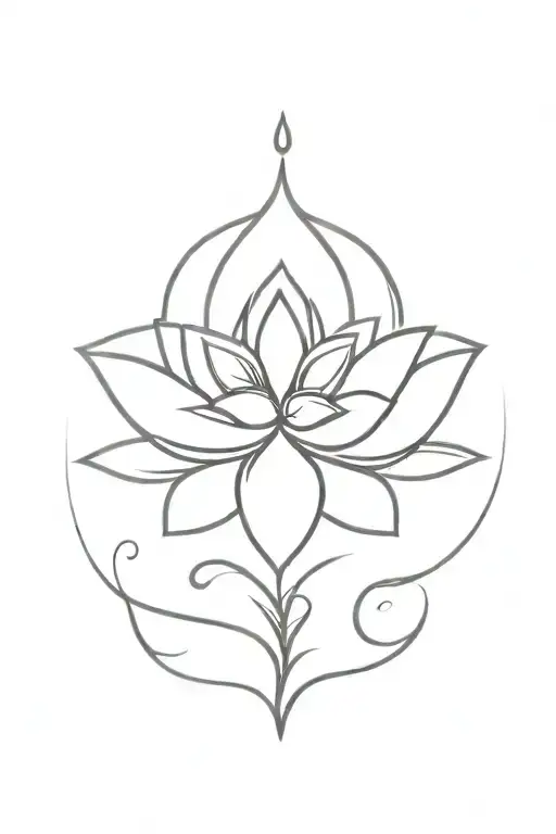 Unalome Symbol With Lotus Flower Bali Mini