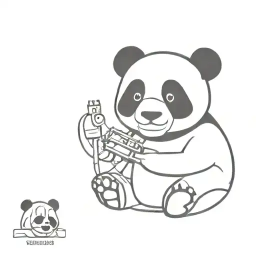 Panda With Hadphones