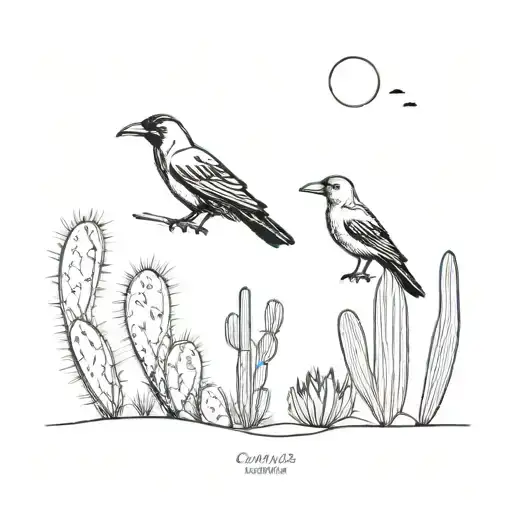 Cactus And Raven