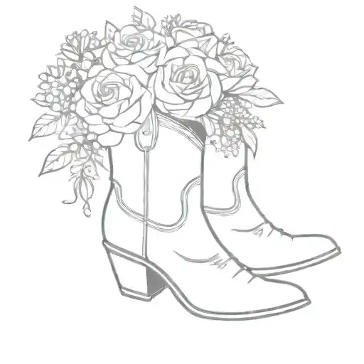 Cowboy Boot Filled With March Birth Flower Bouquet