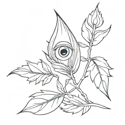 Lavender Leaf With Eyes Staring