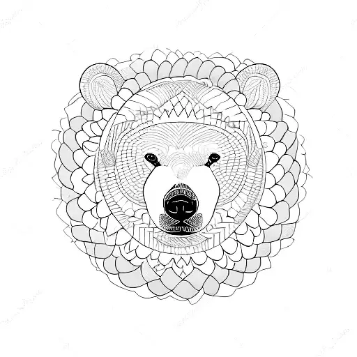Mindful Polar Bear Sitting On A Lotus Flower