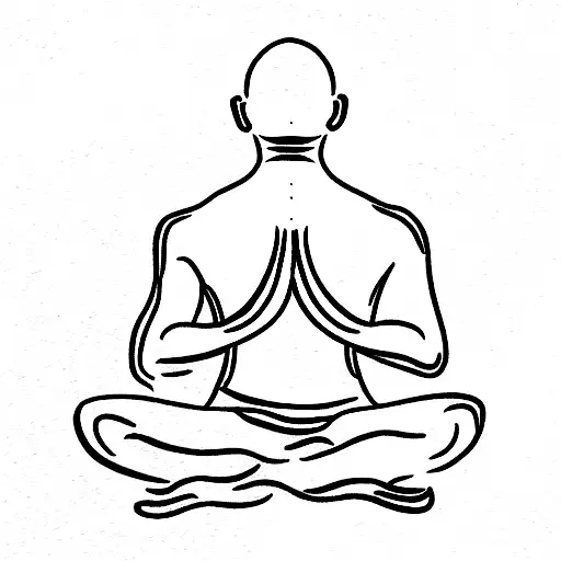 Monk Meditating In Nature