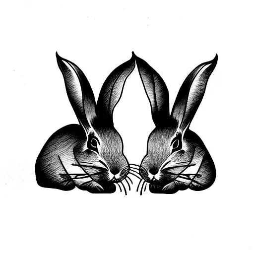 Chinese Style Rabbit Twin