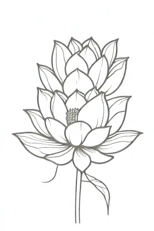 A Lotus With A Thin Long Stem