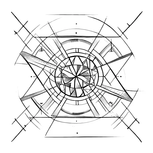 Forearm Symmetrical Crop Circle With Geometric Lines And Organized Chaos