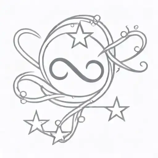 Detailed Semicolon And Infinity And Three Stars