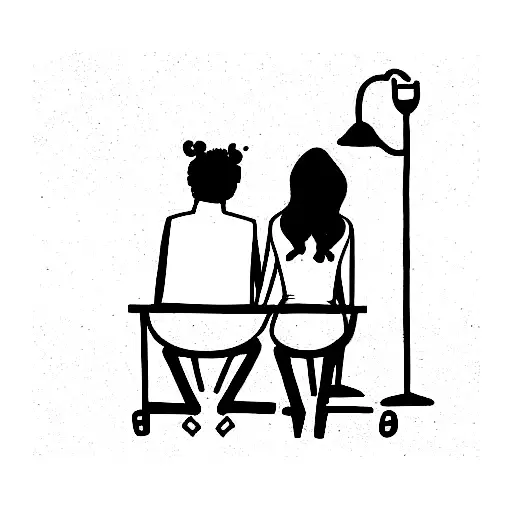 Couple With Love Sitting Desk