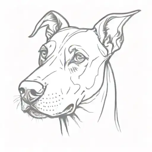 Doberman Line Drawing