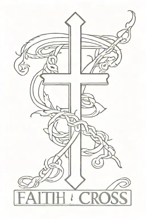 Faith Cross Tattoo Style But The Word Fuck Instead Of Faith