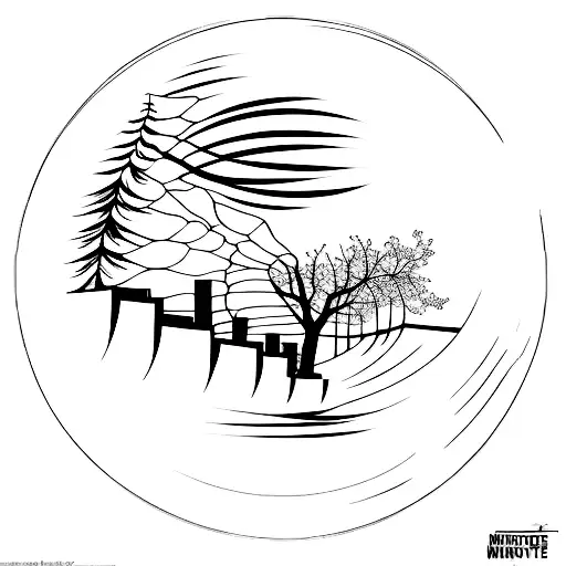 A Silhouette Of An Ohio Landscape With A Basketball Rising As The Sun