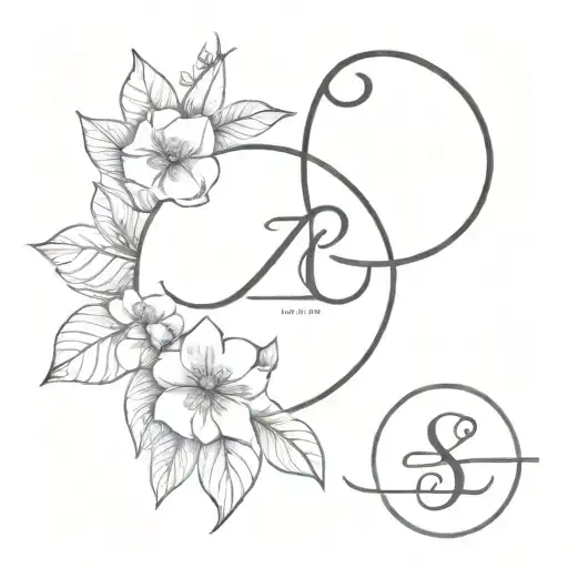 Gym 4 Infinity Symbol Incorporated Couple Family Love Floral Leafs Fine Line