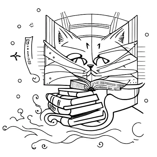 Book With Cat And Wine