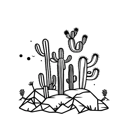 Monkey In A Desert Full Of Cactus