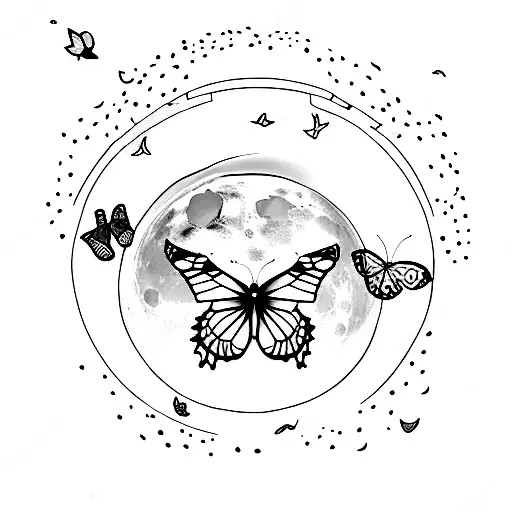 Moon And Butterfly