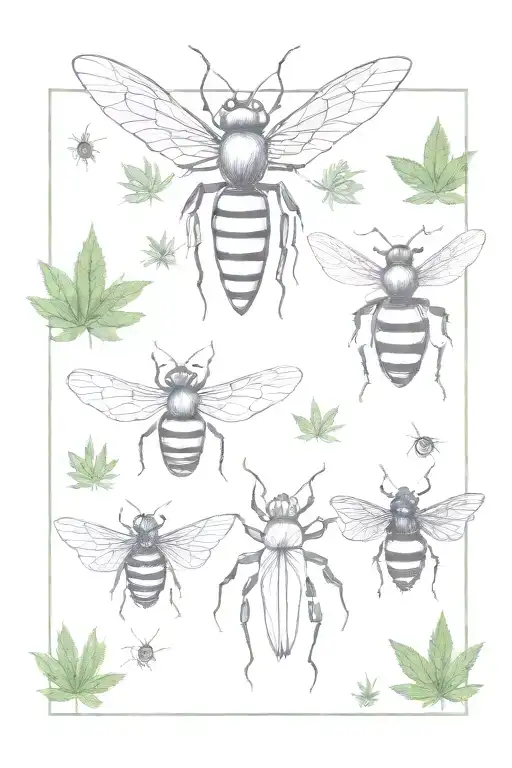 Bugs And Cannabis Leaf Morphing