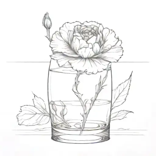 Carnation In A Catavino Of Water