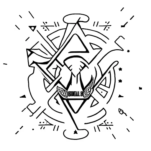 A Tattoo Inspired By The Band Twenty One Pilots Featuring Their Logo With A Starry Background