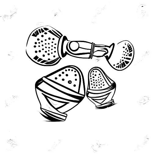 A Pair Of Maracas With Cuban Flag