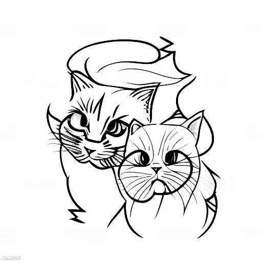 Two Black Cats One Fluffly One Not