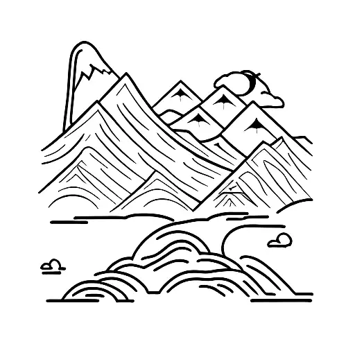 Boxed Mountain Scenery With Van