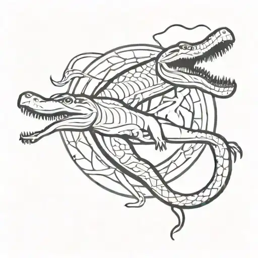 Woman Wrestle Alligator Zodiac Sign