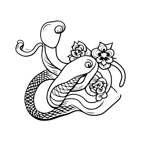 A Snake Eating A Flower