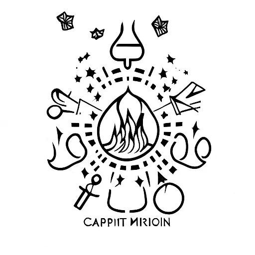 Campfire With Capricorn Constellation