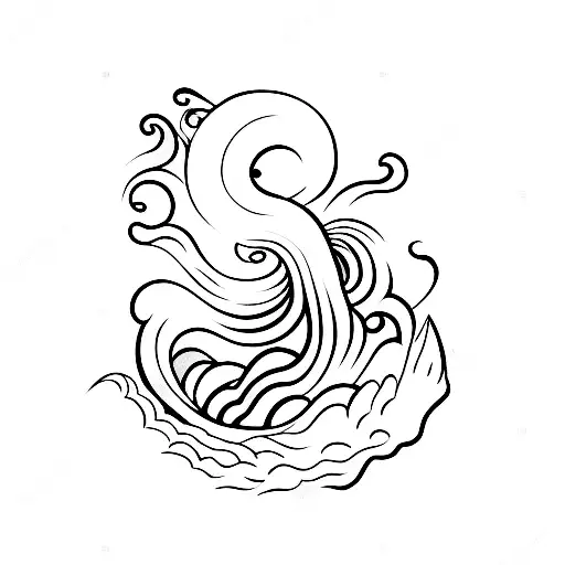 Ocean Wave With Letter S And G