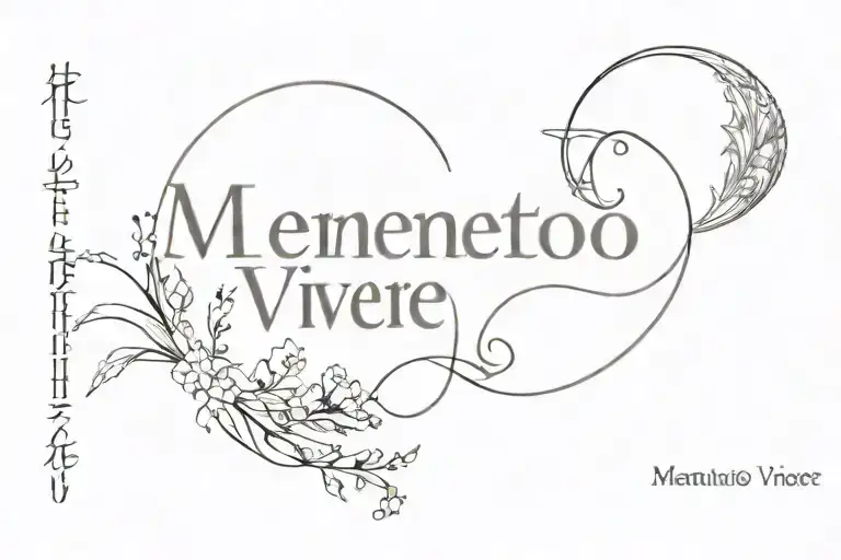 A Crecent Moon With Words Memento Vivere