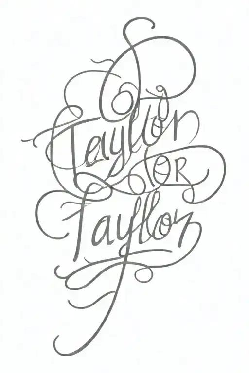 Script Text Of The Name Taylor