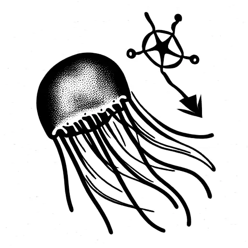 Jellyfish Crossed Anchor
