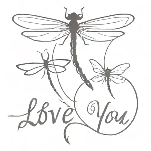 Dragonfly With I Love You On The Tail