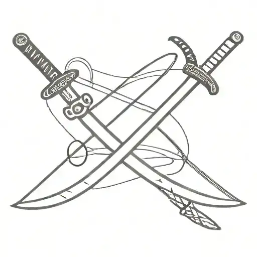 Samurai Sword Crossing Each Other