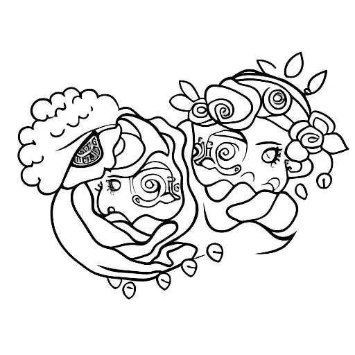 A Minimalist Tattoo Of A Mother And Child Holding Hands