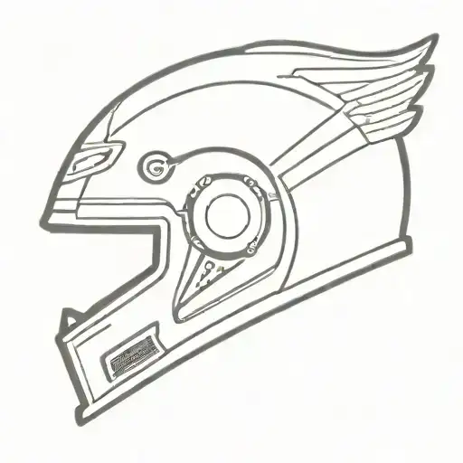 Traveler Themed Tattoo With Men's Motorcycle Helmet And Women's Motorcycle Helmet Without Skull