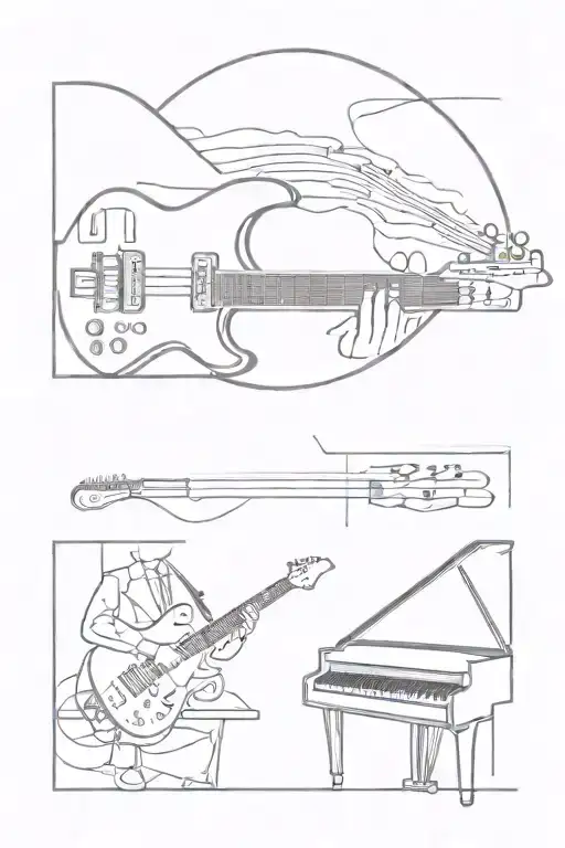 Combine Elements Of An Electric Guitar And A Piano In A Minimalistic Way And Create A