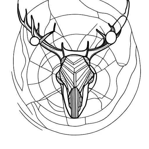 Deer Skull Inside A Black Sun