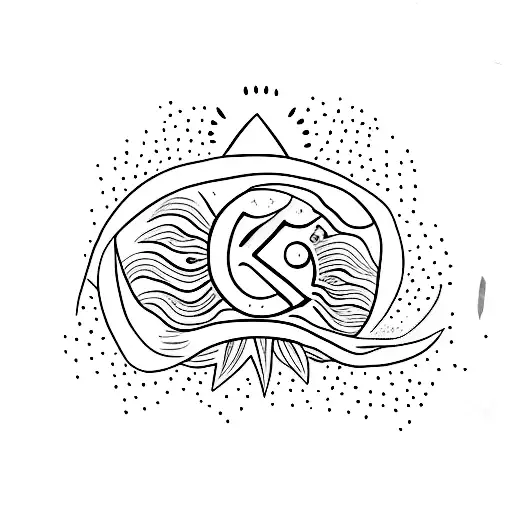 Sun With A Dog's Paw And The Letter K