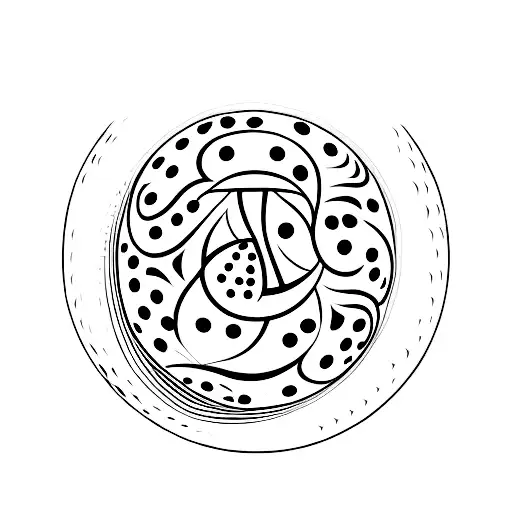 A Minimalist Tattoo Of A Golf Ball With Orca Markings