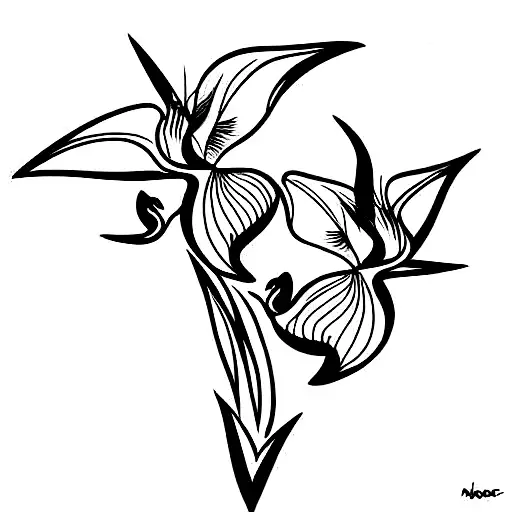 Birds Of Paradise With Orchid