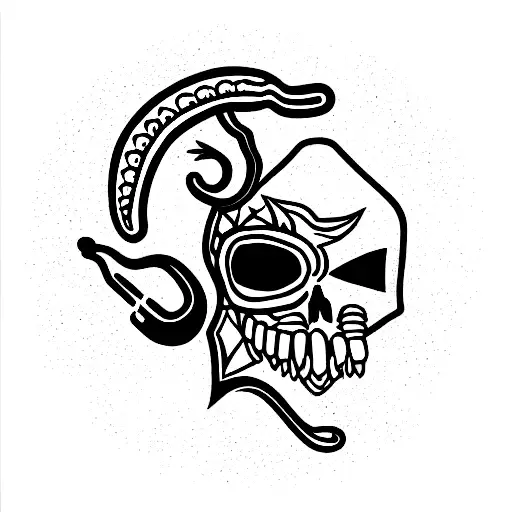 Quetzalcoatl With Skull Face