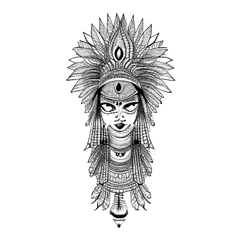 An Indian Woman And A Wolf