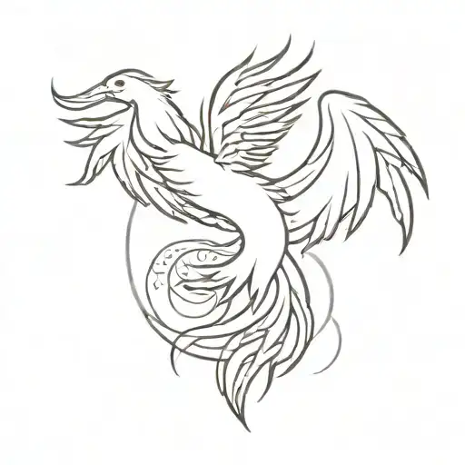A Phoenix Rising From Ashes In A Never-ending Cycle Of Rebirth
