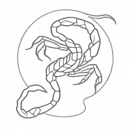 A Minimalist Scorpion Silhouette With The Number 444 Hidden Within The Design