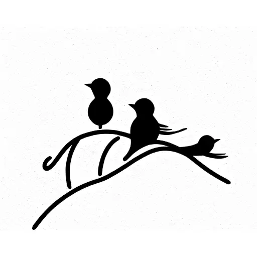 Mama Bird And 2 Babies