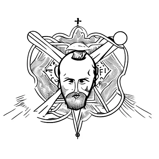 John The Baptist's Severed Head With A Dove And A Cross Above