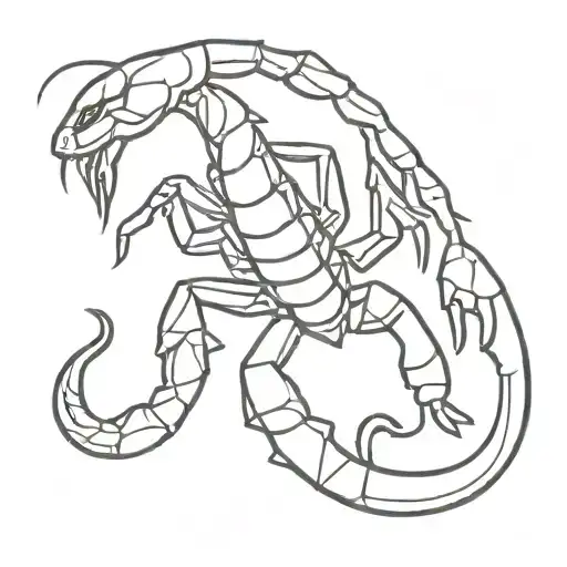 A Minimalist Tattoo Design Of A Scorpion Incorporated Into A Streetwear Logo