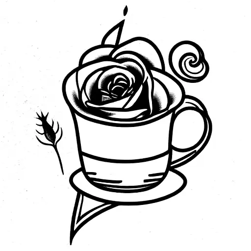 Mug With Rose And Narcisus In