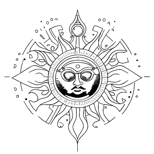 Minimlist Sun Enlightenment Symbol